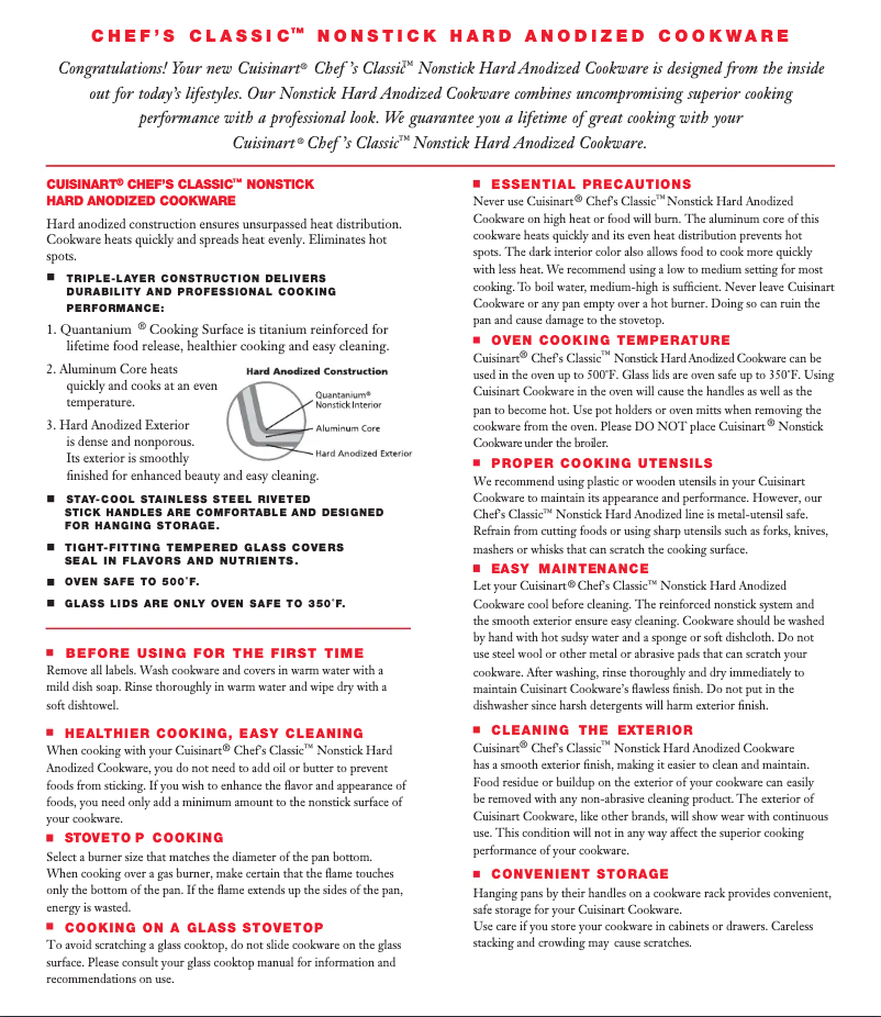 Image de la première page du manuel de l'appareil Chef's Classic 655-35