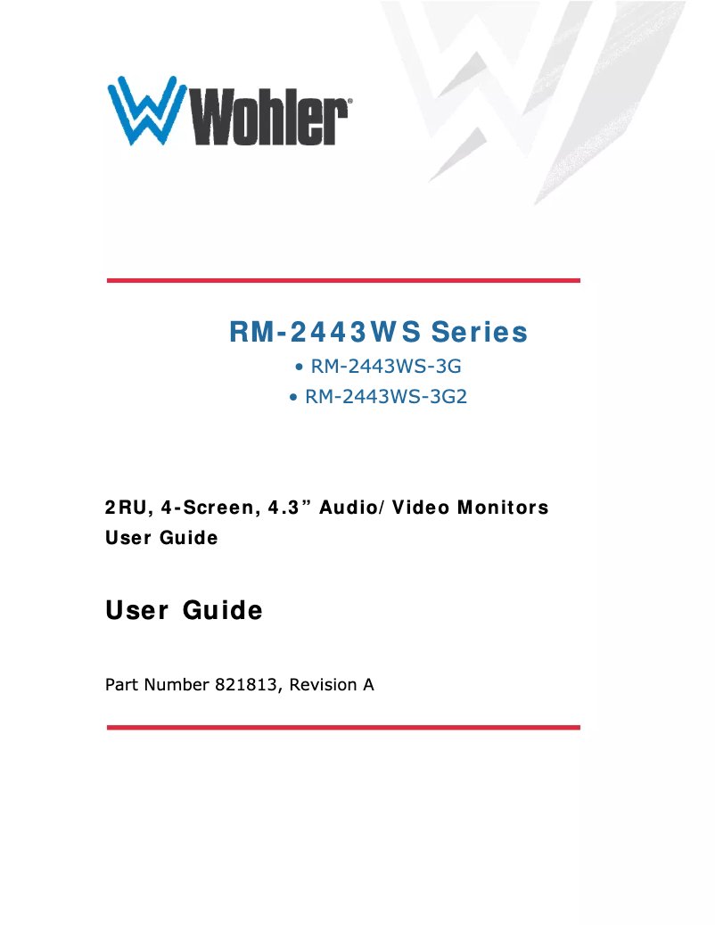 Page 1 de la notice Manuel utilisateur Wohler RM-2443WS-3G