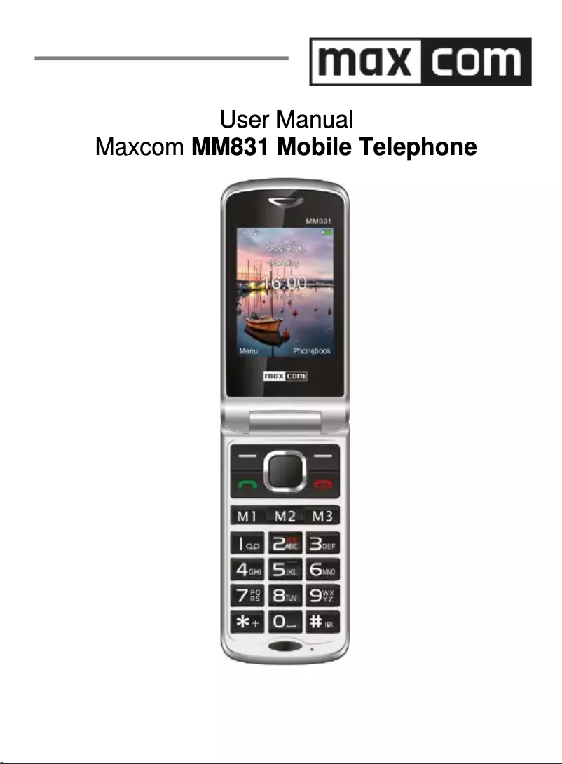 Page n°1 - Manuel utilisateur MaxCom MM831 3G