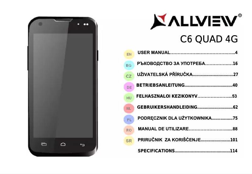 Page 1 de la notice Manuel utilisateur Allview C6 Quad 4G