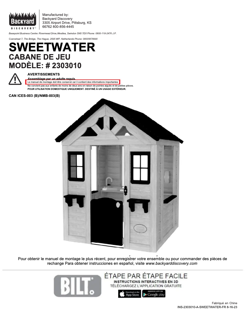 Image de la première page du manuel de l'appareil Sweetwater White