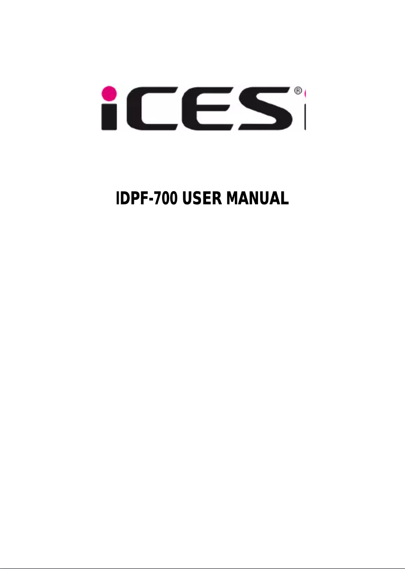 Page 1 de la notice Manuel utilisateur Ices IDPF-700