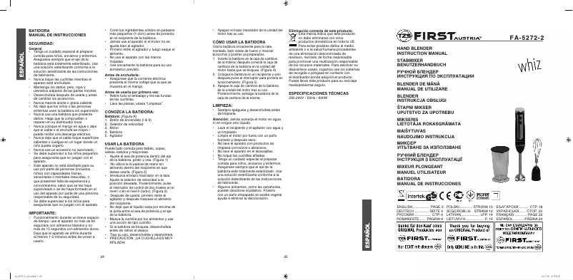 Image de la première page du manuel de l'appareil FA-5272-2