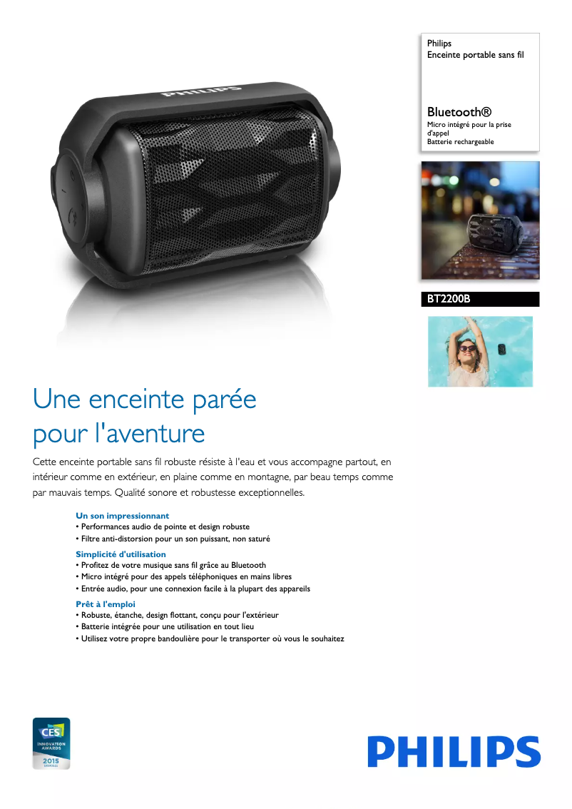 Image de la première page du manuel de l'appareil BT2200B