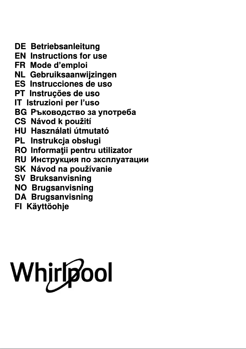 Page 1 de la notice Manuel utilisateur Whirlpool WCN 65 FLX