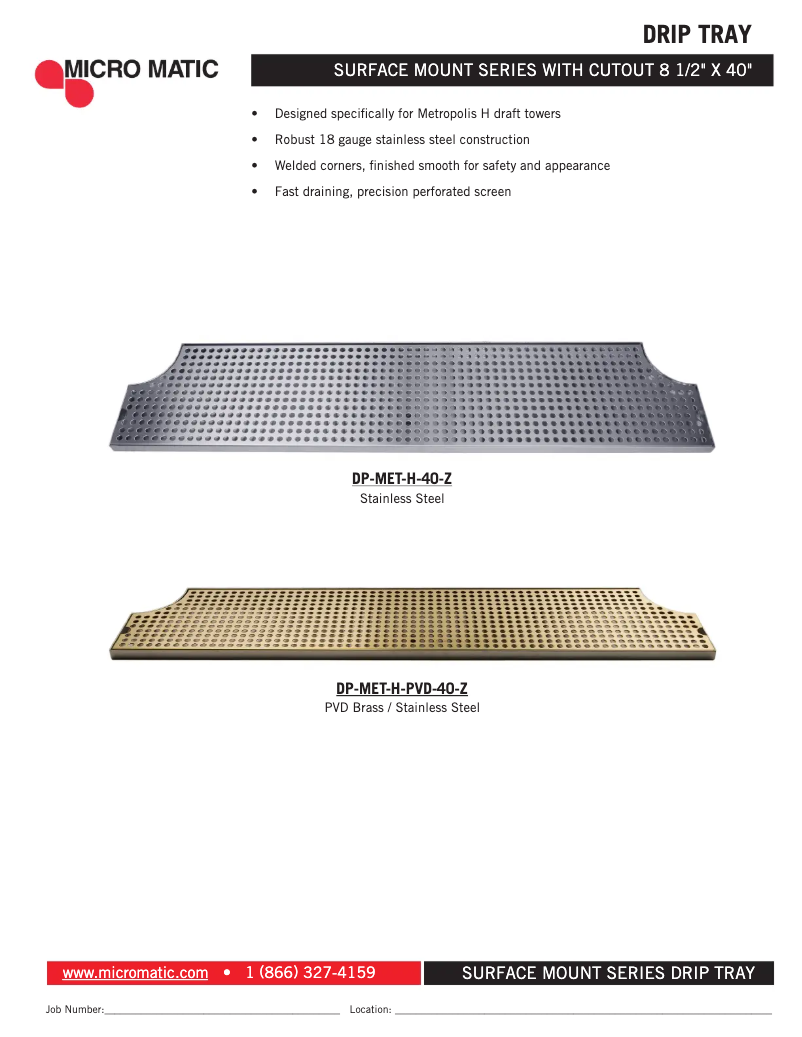 Image de la première page du manuel de l'appareil DP-MET-H-40-Z