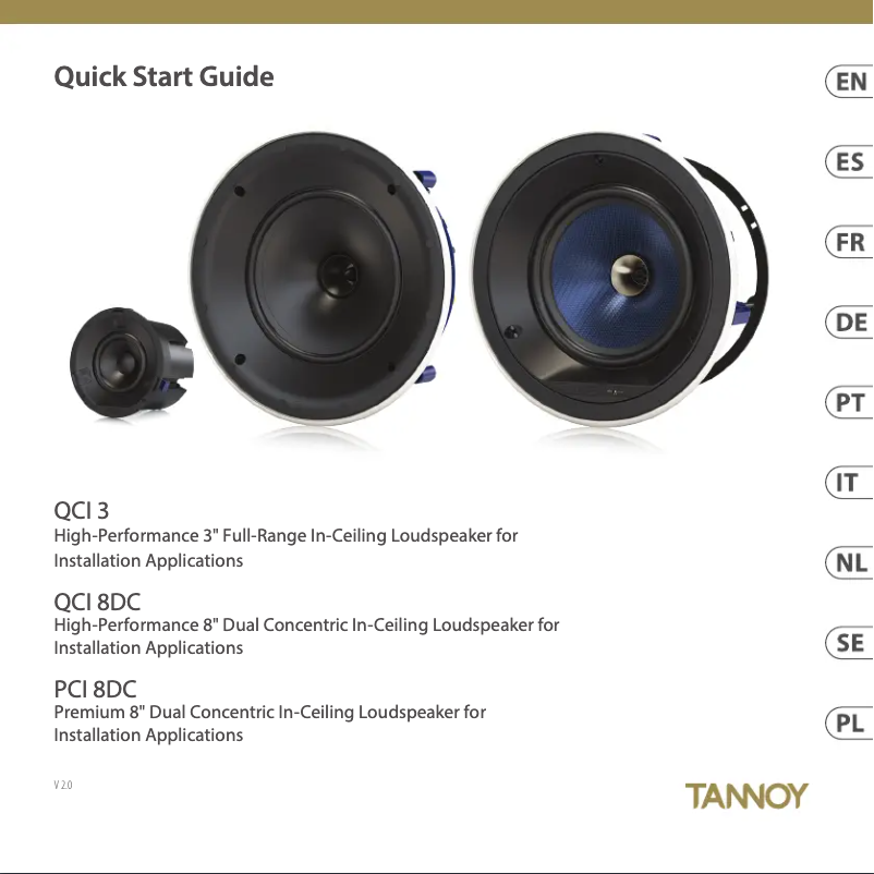 Page 1 de la notice Manuel utilisateur Tannoy QCI 3