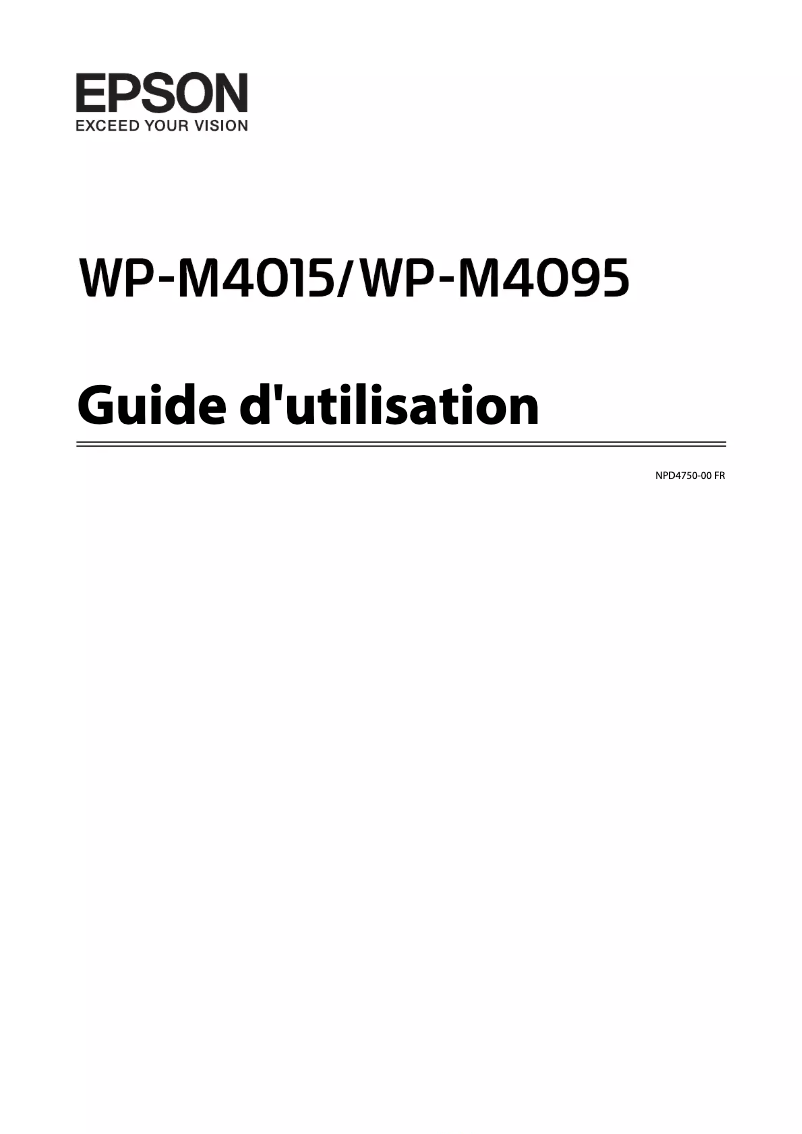 Page 1 de la notice Manuel utilisateur Epson WorkForce Pro WP-M4015DN