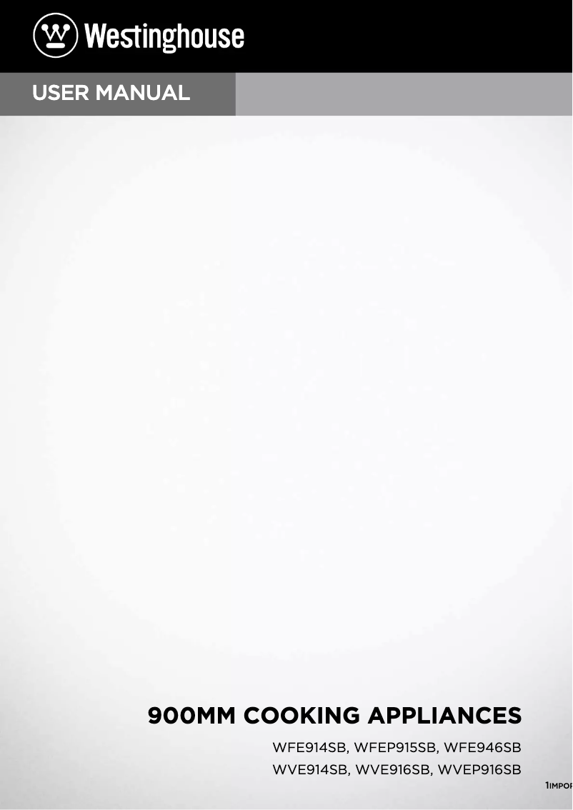 Page 1 de la notice Manuel utilisateur Westinghouse WVE914SB