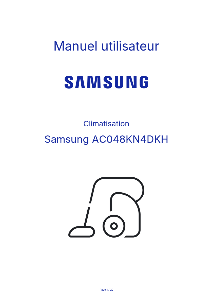 Image de la première page du manuel de l'appareil AC048KN4DKH