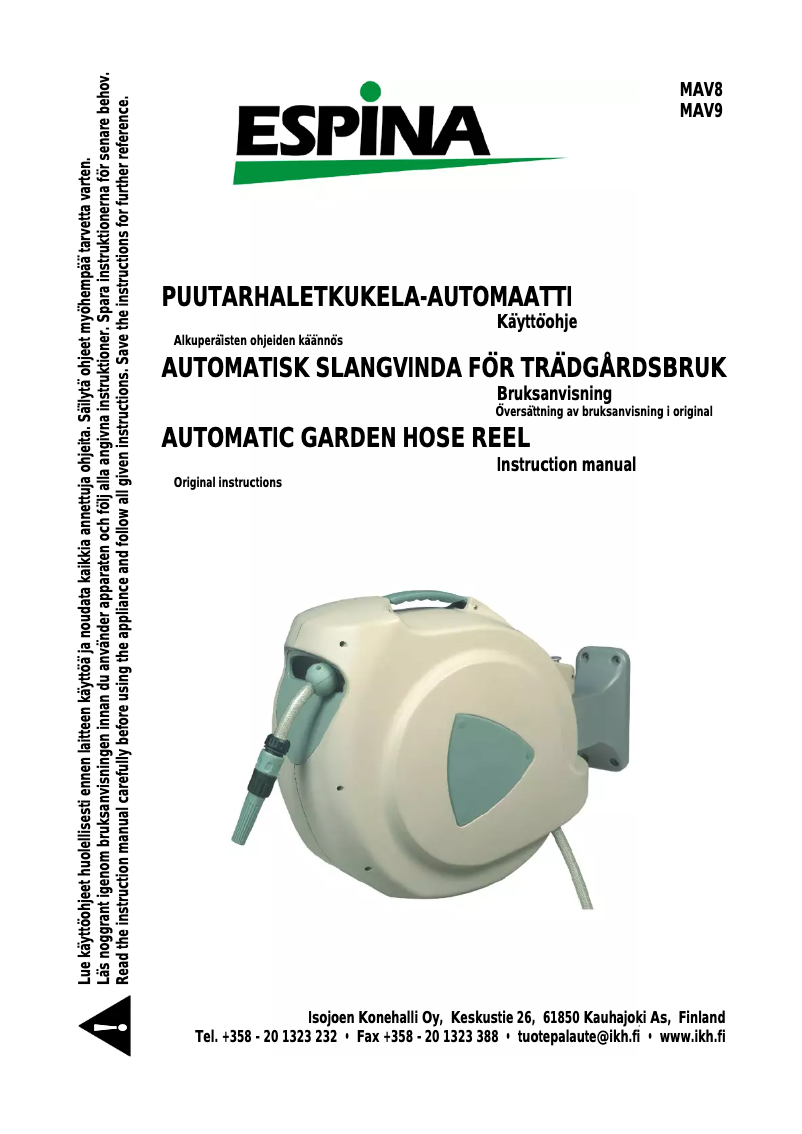 Page n°1 - Manuel utilisateur Espina MAV8