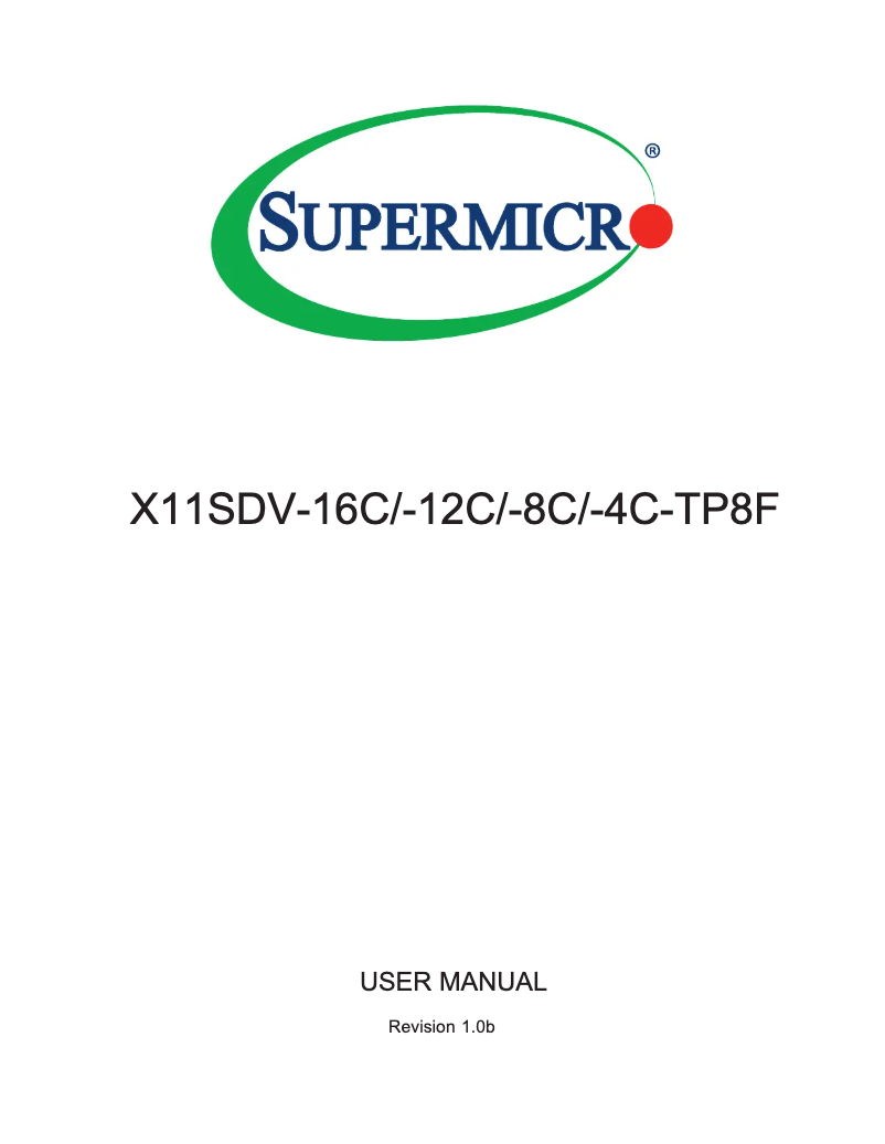 Page n°1 - Manuel utilisateur Supermicro X11SDV-16C-TP8F