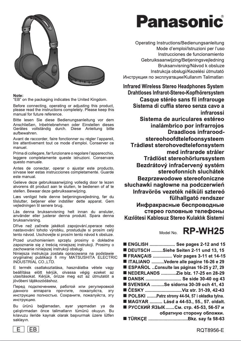 Image de la première page du manuel de l'appareil RP-WH25