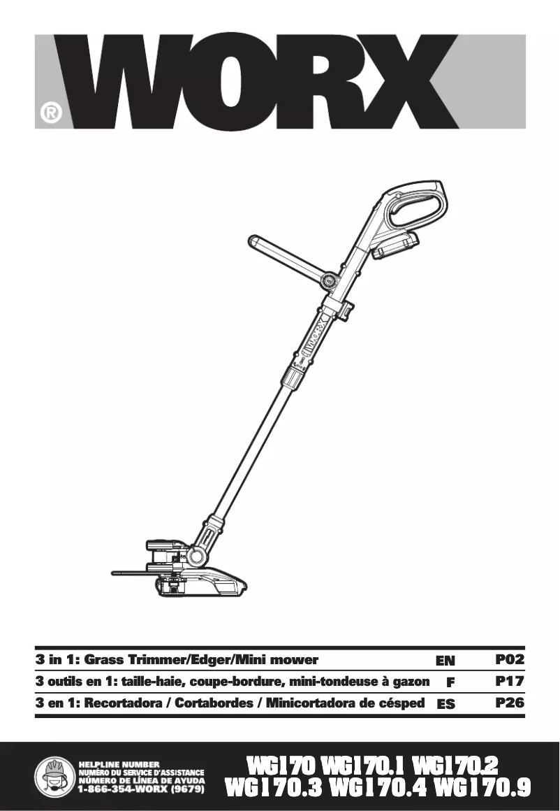 Page n°1 - Manuel utilisateur Worx WG930.2