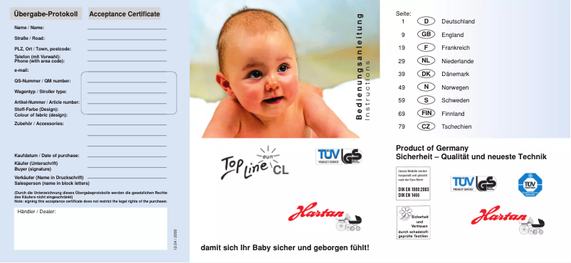 Page 1 de la notice Manuel utilisateur Hartan Topline CL