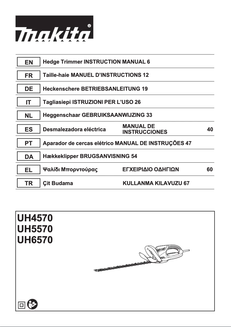 Page 1 de la notice Manuel utilisateur Makita UH4570