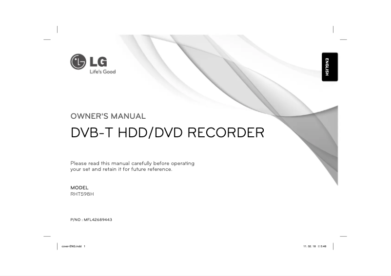Page 1 of the manual User Manual LG RHT598H