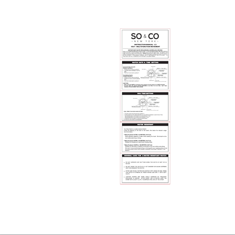 First page image of the manual for Tribeca 5056