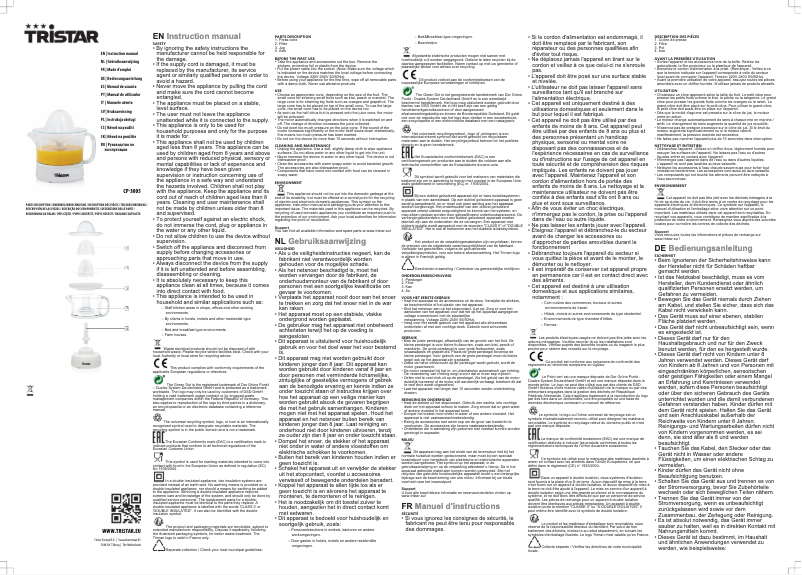 Imagen de la primera página del manual del dispositivo CP-3005