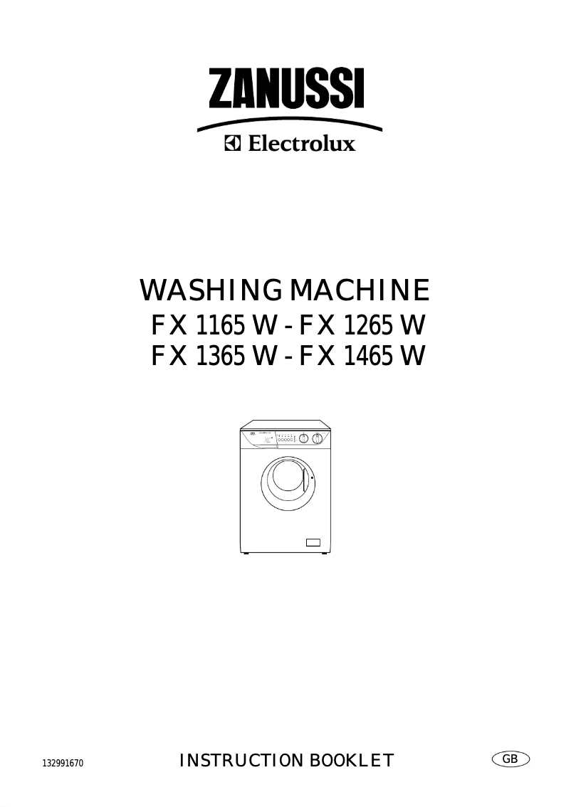 Page 1 de la notice Manuel utilisateur Zanussi-Electrolux FX 1265 W