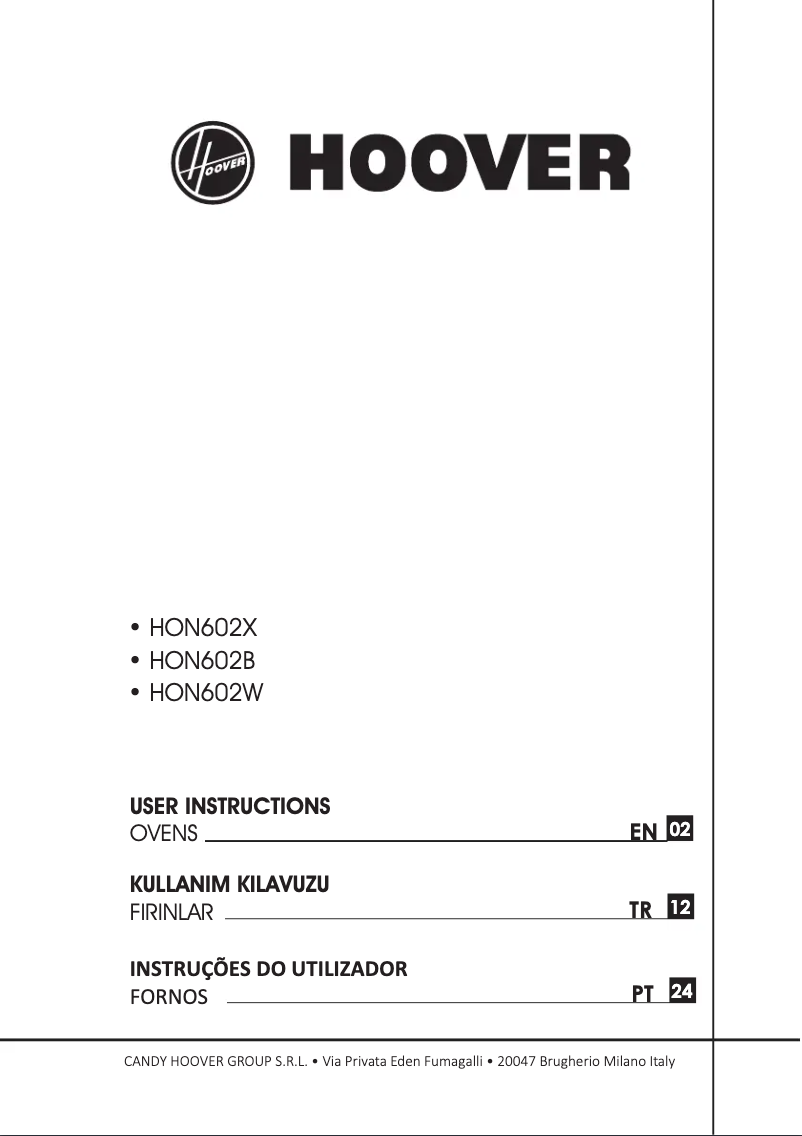 Página 1 del manual Manual de usuario Hoover HON602X