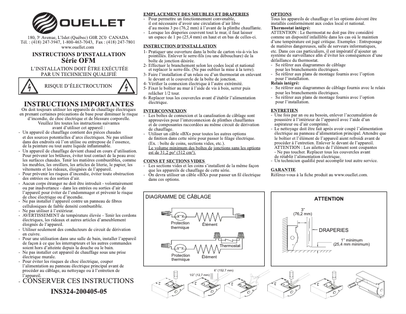 Page 1 de la notice Manuel utilisateur Ouellet OFM0508BL