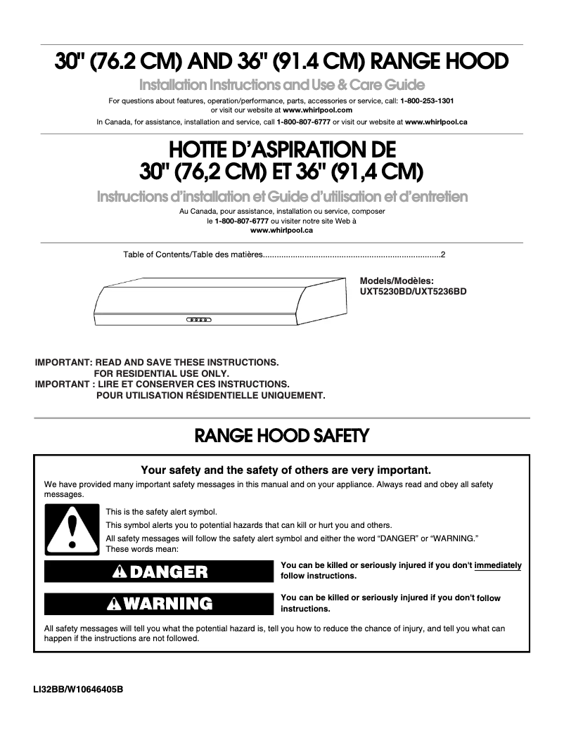 Page 1 de la notice Manuel utilisateur KitchenAid UXT5230BDB