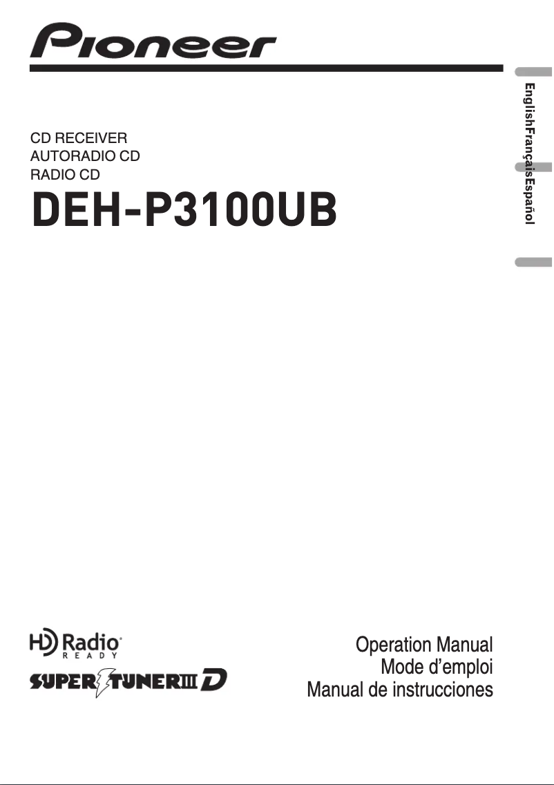 Image de la première page du manuel de l'appareil DEH-3100