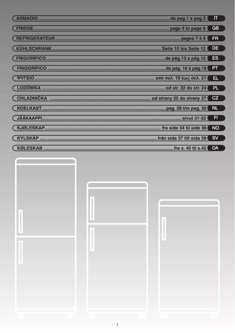 Page n°1 - Manuel utilisateur Candy CFL 3270 A