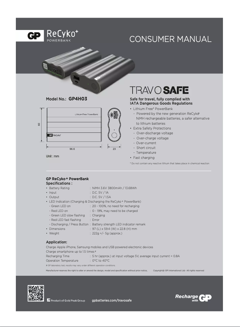 Image de la première page du manuel de l'appareil Portable PowerBank 4H03