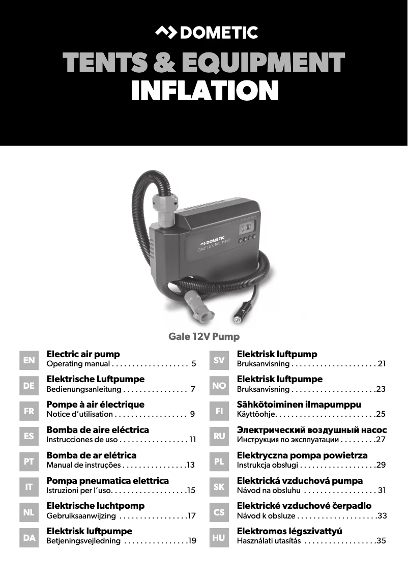 Image de la première page du manuel de l'appareil Gale 12V Pump