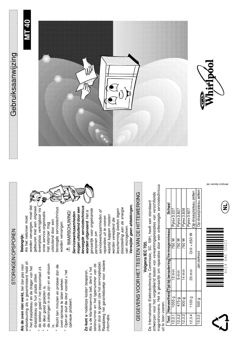 Página 1 del manual Manual de usuario Whirlpool MT 40