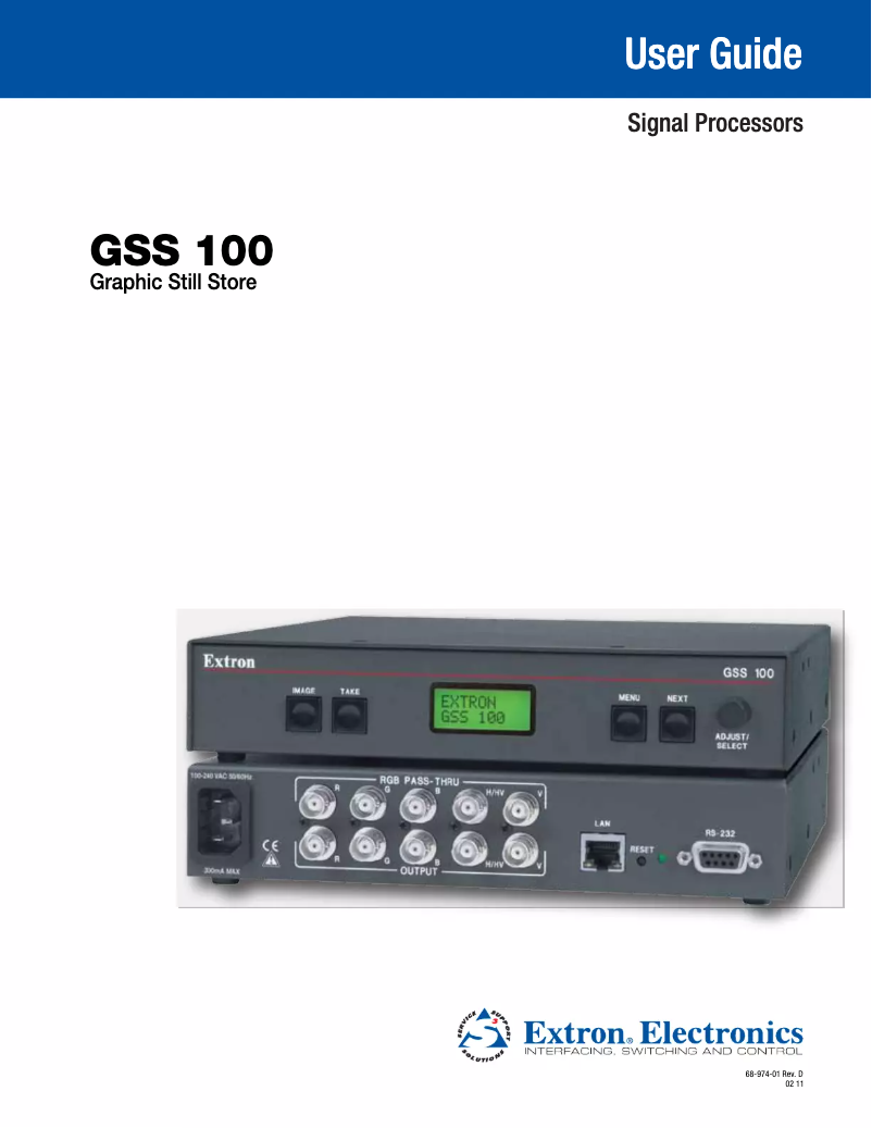 Page n°1 - Manuel utilisateur Extron GSS 100