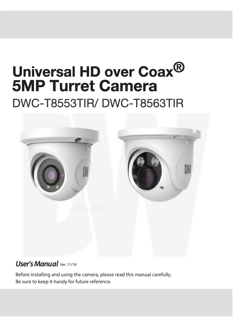 Page 1 de la notice Manuel utilisateur Digital Watchdog Universal HD over Coax DWC-T8563TIR