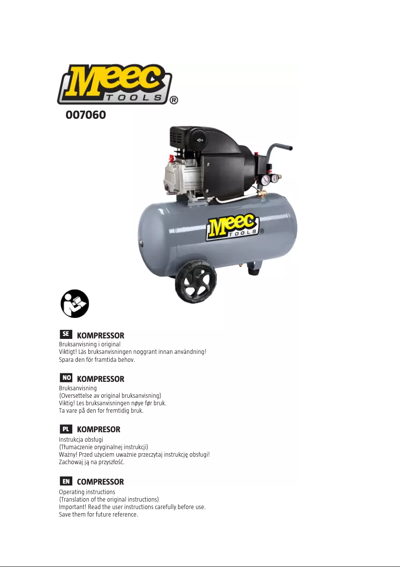 Page 1 de la notice Manuel utilisateur Meec Tools 007-060