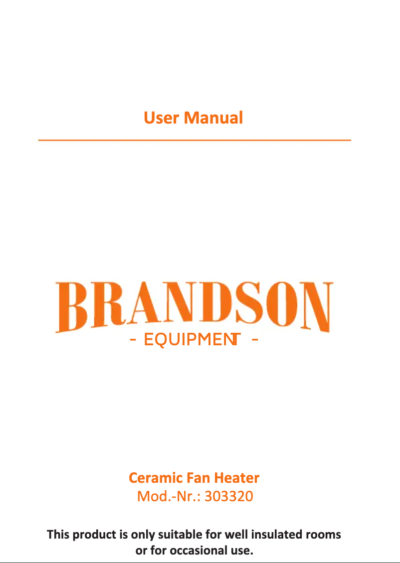 Page 1 de la notice Manuel utilisateur Brandson 303320