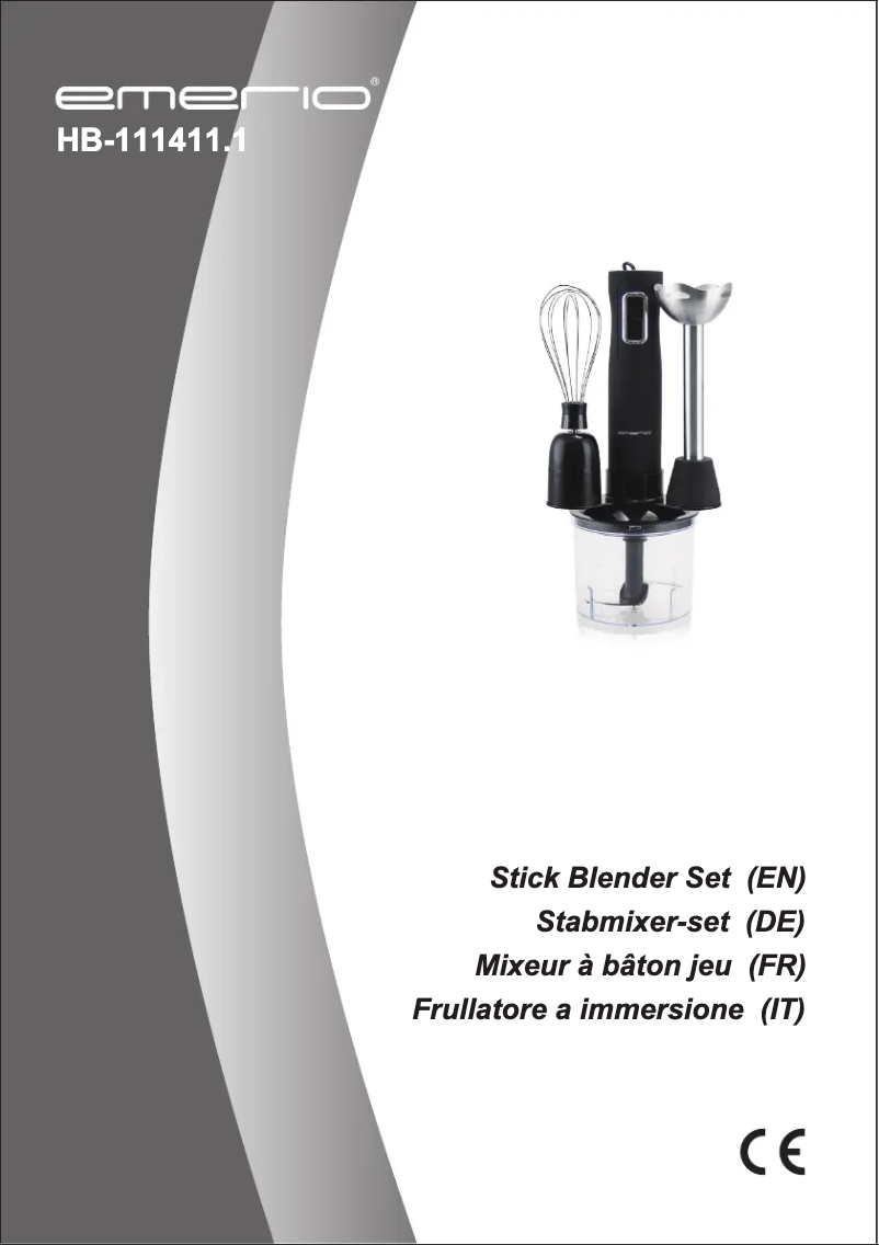 Page 1 de la notice Manuel utilisateur Emerio HB-111411
