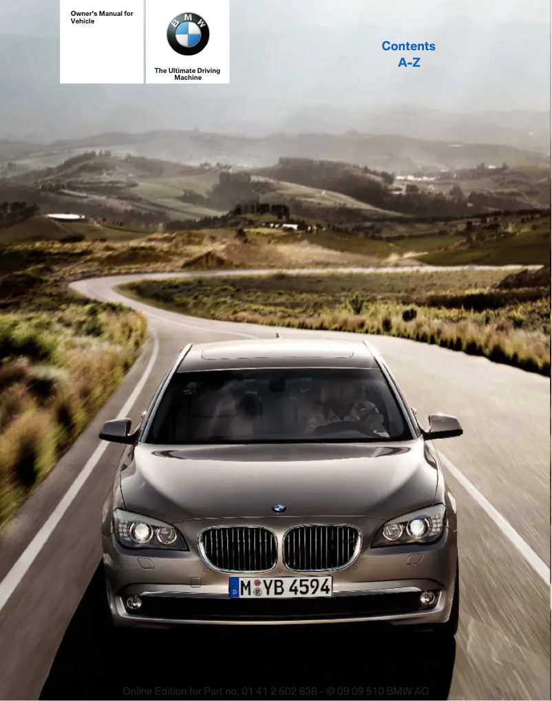 Image de la première page du manuel de l'appareil 760Li Sedan (2010)
