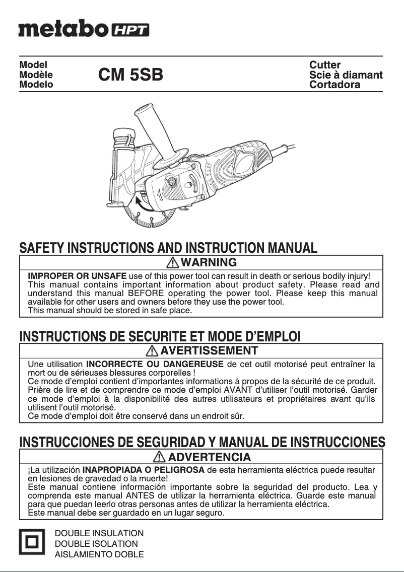 Imagen de la primera página del manual del dispositivo CM5SB