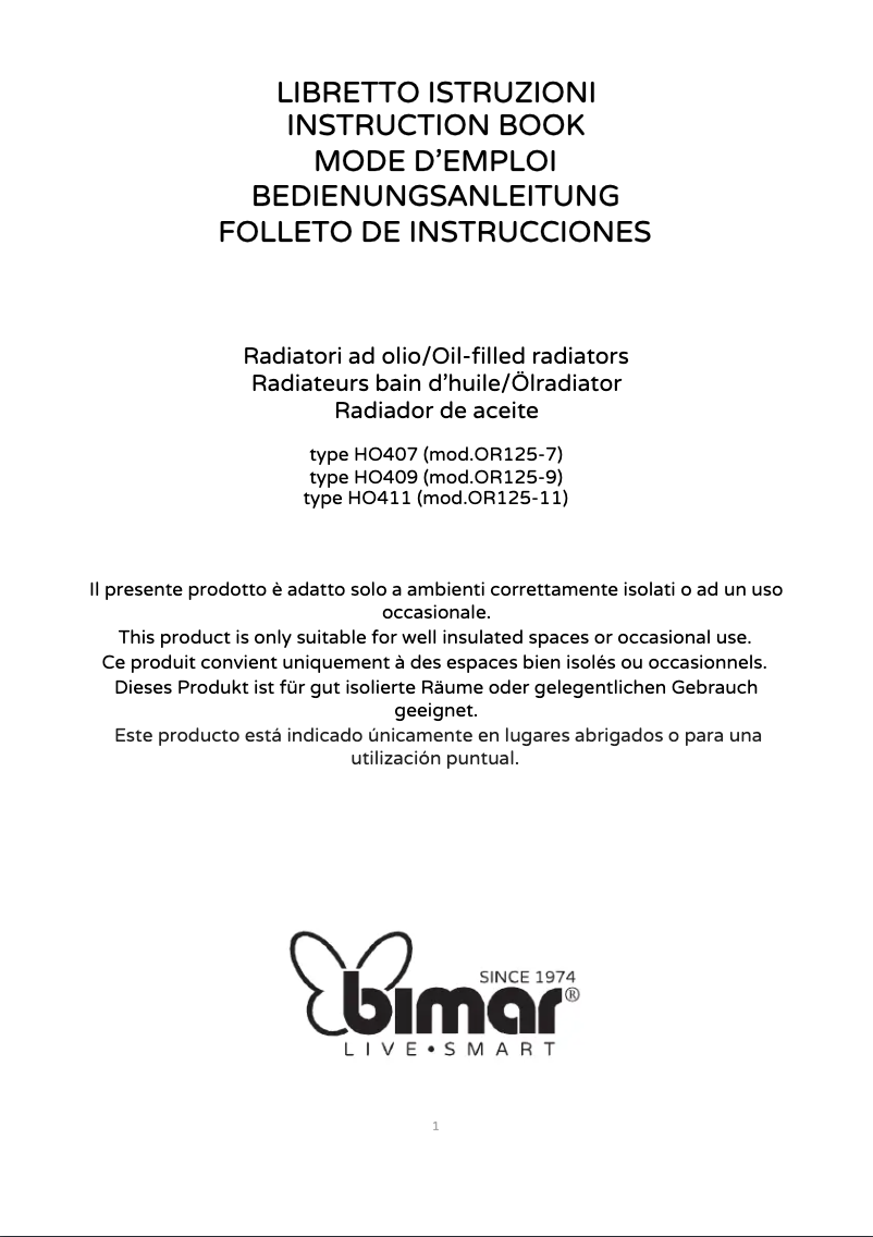 Page 1 de la notice Manuel utilisateur Bimar HO411