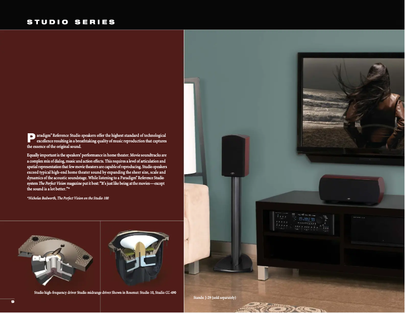 Page 1 de la notice Fiche technique Paradigm Studio 20 v5