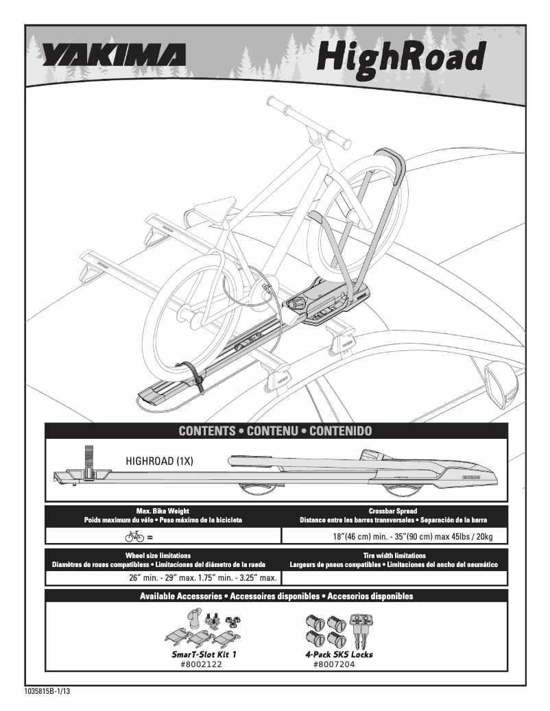 Image de la première page du manuel de l'appareil HighRoad