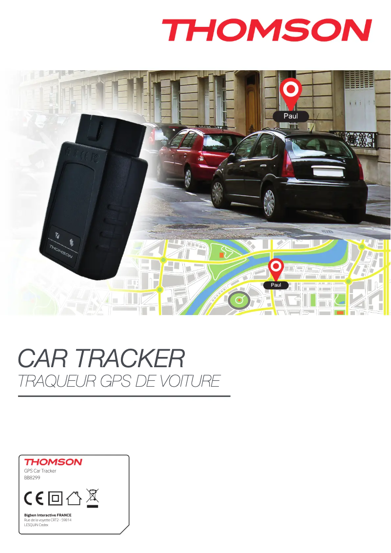 Page 1 de la notice Manuel utilisateur Thomson GPS Car Tracker BB8299