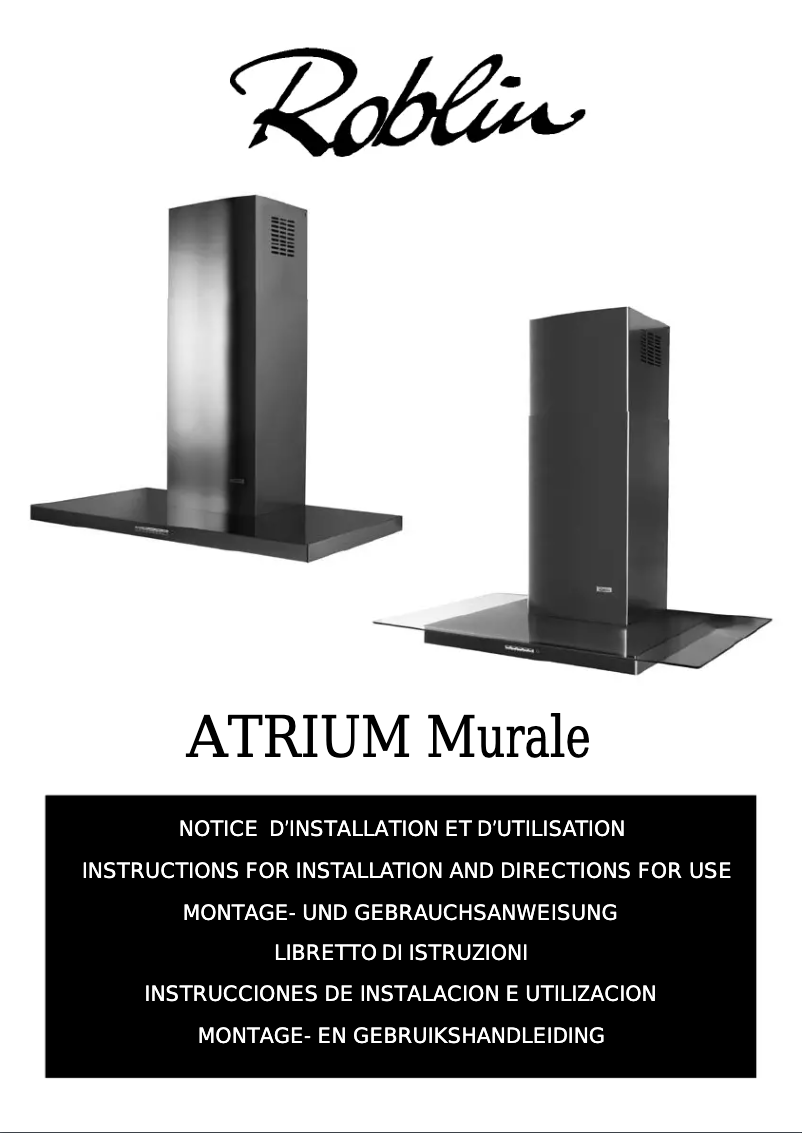 Page n°1 - Manuel utilisateur Roblin Atrium/2 Verre 900