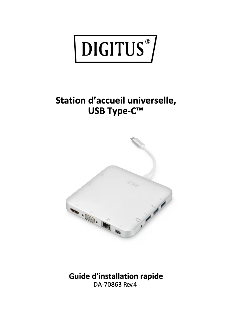 Image de la première page du manuel de l'appareil DA-70863