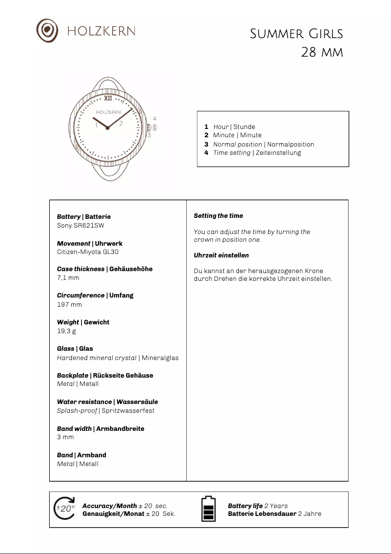Page 1 de la notice Manuel utilisateur Holzkern Hurry