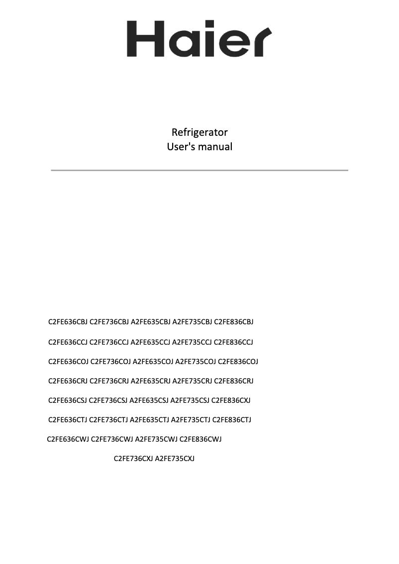 Image de la première page du manuel de l'appareil C2FE736CTJ