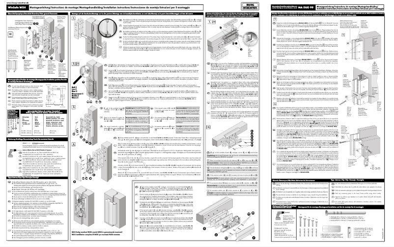 Page 1 de la notice Instructions / montage Burg Wächter WinSafe WX 4
