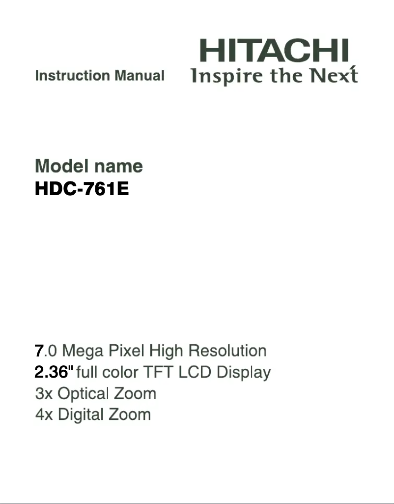 Page n°1 - Manuel utilisateur Hitachi HDC-761E
