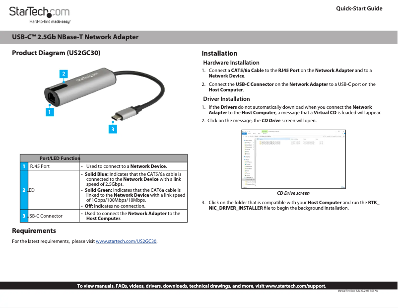 Page 1 de la notice Mode d'emploi StarTech.com US2GC30